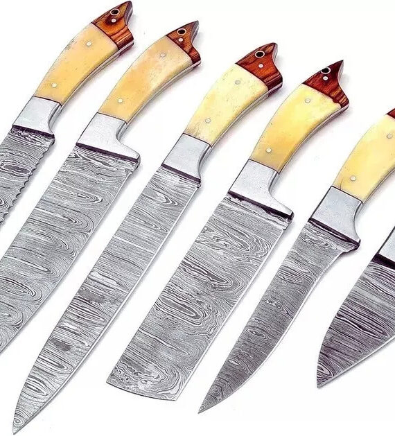 EVE24SET009 Custom Hand Made Damascus Knife Set