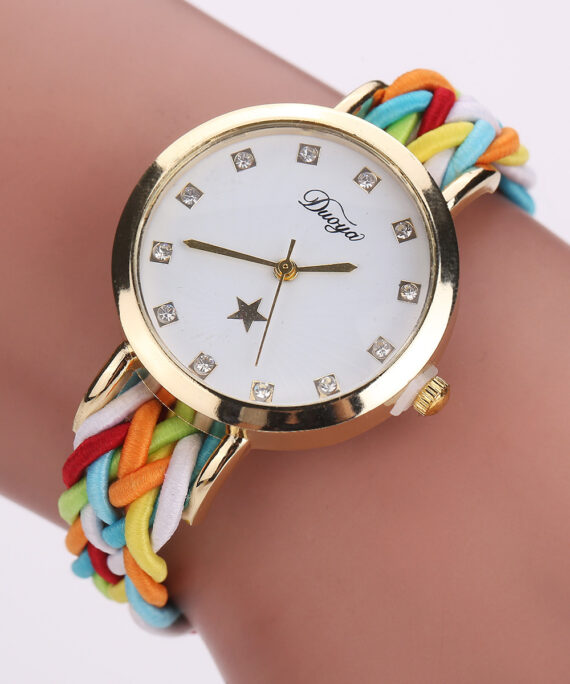 New multicolor woven ladies watch