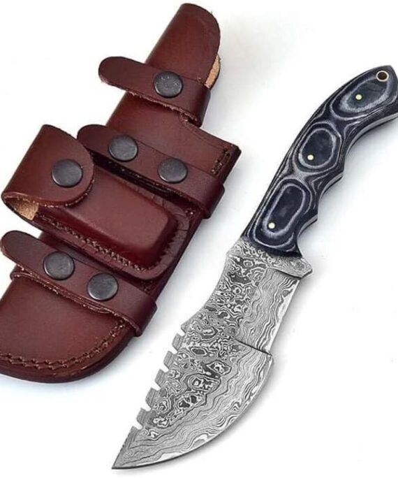 EVET20231 Custom Handmade Damascus Steel 10 Inches Tracker Knife